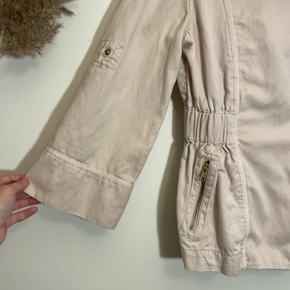 French Connection FCUK Utility Jacket - Lightweight Linen-Blend Khaki Jacket - Picture 12 of 14